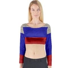 Vintage flag - Russia Long Sleeve Crop Top