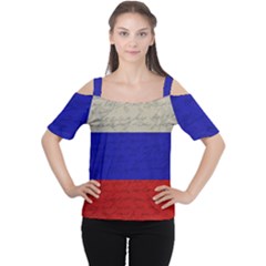 Vintage flag - Russia Women s Cutout Shoulder Tee