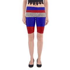 Vintage flag - Russia Yoga Cropped Leggings