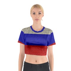 Vintage flag - Russia Cotton Crop Top