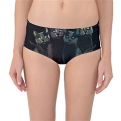 Cats Mid-waist Bikini Bottoms by Valentinaart