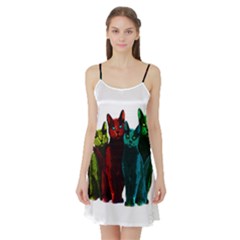 Cats Satin Night Slip by Valentinaart