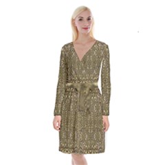 A Big Kitten I Am And Soft Long Sleeve Velvet Front Wrap Dress