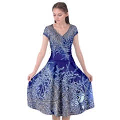 Crystalline Branches Alt Cap Sleeve Wrap Front Dress