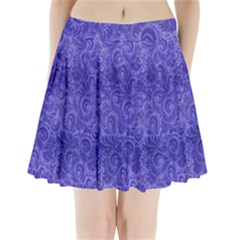 Vibrant Blue Romantic Flower Pattern Pleated Mini Skirt by Ivana