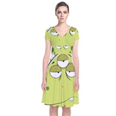 The Most Ugly Alien Ever Short Sleeve Front Wrap Dress