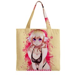 Blonde Hair Bikini Furry Girl Zipper Grocery Tote Bag by Catifornia