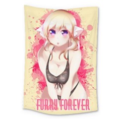 Blonde Hair Bikini Furry Girl Large Tapestry by Catifornia