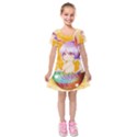 Easter Bunny Furry Kids  Short Sleeve Velvet Dress View1