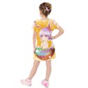 Easter Bunny Furry Kids  Short Sleeve Velvet Dress View2