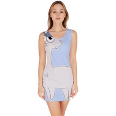 Grumpy Persian Cat Llama Sleeveless Bodycon Dress by Catifornia