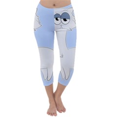 Grumpy Persian Cat Llama Capri Winter Leggings  by Catifornia