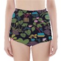 Wreaths Flower Floral Leaf Rose Sunflower Green Yellow Black High-Waisted Bikini Bottoms View1