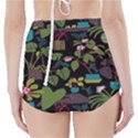 Wreaths Flower Floral Leaf Rose Sunflower Green Yellow Black High-Waisted Bikini Bottoms View2