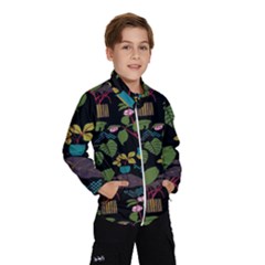 Wreaths Flower Floral Leaf Rose Sunflower Green Yellow Black Wind Breaker (kids)