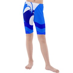 Blue Beach Sea Wave Waves Chevron Water Kids  Mid Length Swim Shorts