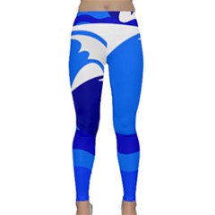 Blue Beach Sea Wave Waves Chevron Water Classic Yoga Leggings by Mariart