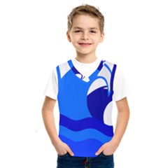 Blue Beach Sea Wave Waves Chevron Water Kids  Sportswear by Mariart