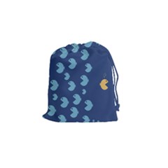 Blue Fish Sea Beach Swim Yellow Predator Water Drawstring Pouches (small)  by Mariart