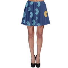 Blue Fish Sea Beach Swim Yellow Predator Water Skater Skirt by Mariart