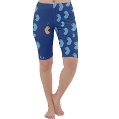 Blue Fish Sea Beach Swim Yellow Predator Water Cropped Leggings  by Mariart