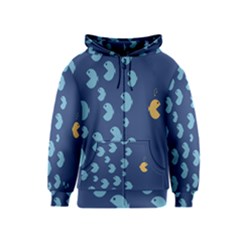 Blue Fish Sea Beach Swim Yellow Predator Water Kids  Zipper Hoodie by Mariart