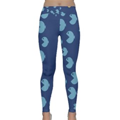 Blue Fish Sea Beach Swim Yellow Predator Water Classic Yoga Leggings by Mariart