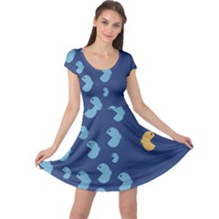 Blue Fish Sea Beach Swim Yellow Predator Water Cap Sleeve Dresses by Mariart