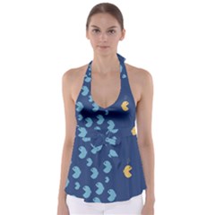 Blue Fish Sea Beach Swim Yellow Predator Water Babydoll Tankini Top by Mariart