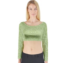 Blender Greenery Leaf Green Long Sleeve Crop Top by Mariart