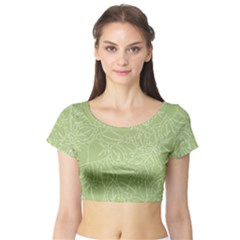 Blender Greenery Leaf Green Short Sleeve Crop Top (tight Fit) by Mariart