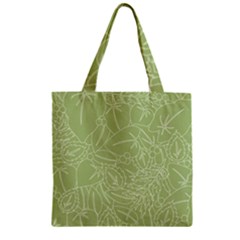 Blender Greenery Leaf Green Zipper Grocery Tote Bag by Mariart