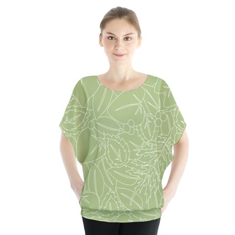 Blender Greenery Leaf Green Blouse by Mariart