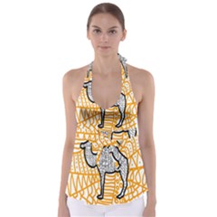 Animals Camel Animals Deserts Yellow Babydoll Tankini Top by Mariart