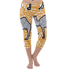 Animals Camel Animals Deserts Yellow Capri Yoga Leggings