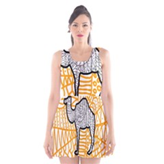 Animals Camel Animals Deserts Yellow Scoop Neck Skater Dress by Mariart