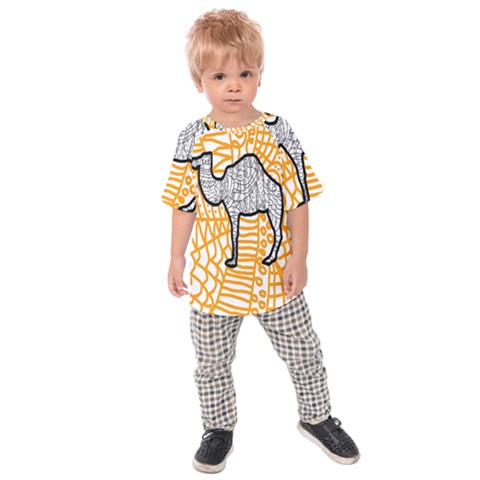 Animals Camel Animals Deserts Yellow Kids  Raglan Tee by Mariart