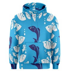 Blue Fish Tuna Sea Beach Swim White Predator Water Men s Pullover Hoodie by Mariart