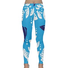 Blue Fish Tuna Sea Beach Swim White Predator Water Classic Yoga Leggings by Mariart