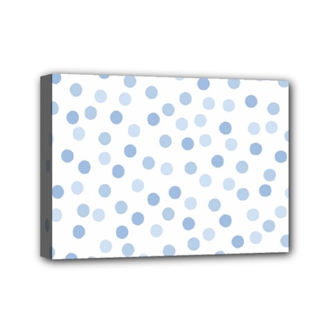 Bubble Balloon Circle Polka Blue Mini Canvas 7  X 5  by Mariart