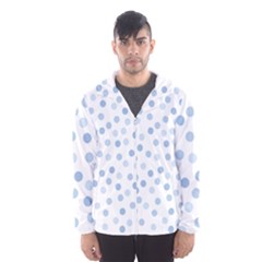 Bubble Balloon Circle Polka Blue Hooded Wind Breaker (men) by Mariart