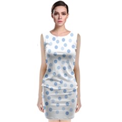 Bubble Balloon Circle Polka Blue Classic Sleeveless Midi Dress by Mariart