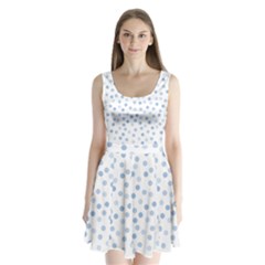 Bubble Balloon Circle Polka Blue Split Back Mini Dress  by Mariart