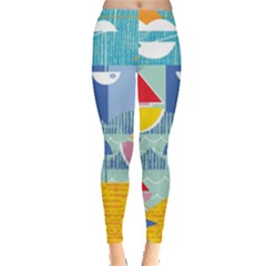 Boats Ship Sea Beach Leggings  by Mariart