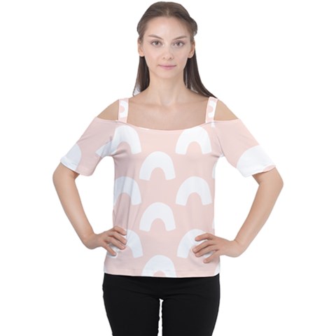 Donut Rainbows Beans Pink Women s Cutout Shoulder Tee by Mariart