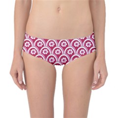 Botanical Gardens Sunflower Red White Circle Classic Bikini Bottoms by Mariart