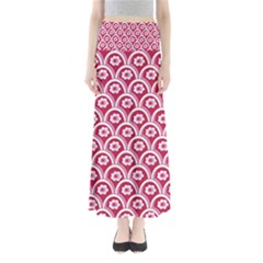 Botanical Gardens Sunflower Red White Circle Maxi Skirts by Mariart