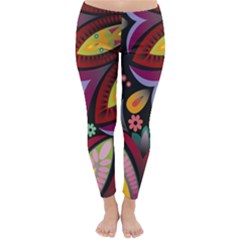 Flower Floral Sunflower Rose Color Rainbow Circle Polka Classic Winter Leggings by Mariart