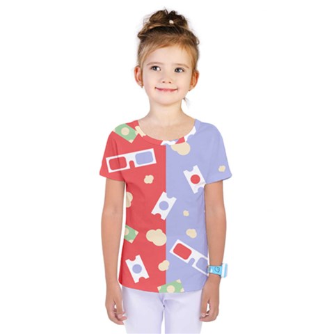 Glasses Red Blue Green Cloud Line Cart Kids  One Piece Tee by Mariart