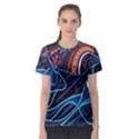 Fish Out Of Water Monster Space Rainbow Circle Polka Line Wave Chevron Star Women s Sport Mesh Tee View1